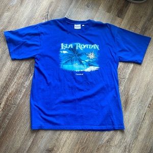 🎡 Carnival Cruise Isla Roatan Honduras Graphic T Shirt Blue Men’s Large